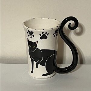 April Gadler. Handmade Black Cat Ceramic Mug. NWOT
